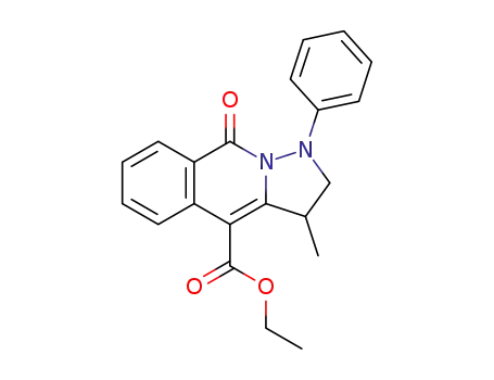 Molecular Structure of 1178576-66-3 (3-methyl-9-oxo-1-phenyl-1,2,3,9-tetrahydro-pyrazolo[1,5-b]isoquinoline-4-carboxylic acid ethyl ester)