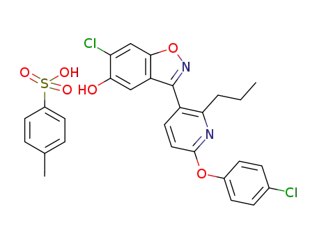 C<sub>7</sub>H<sub>8</sub>O<sub>3</sub>S*C<sub>21</sub>H<sub>16</sub>Cl<sub>2</sub>N<sub>2</sub>O<sub>3</sub>