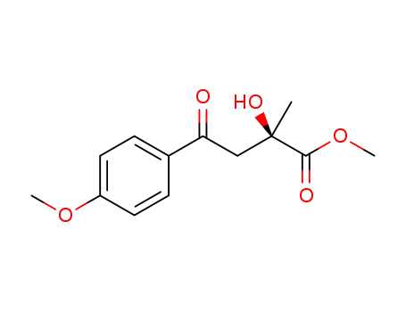 Molecular Structure of 1010691-58-3 ((R)-methyl 2-hydroxy-2-methyl-4-oxo-4-(4-methoxy-phenyl)butanoate)