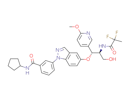 N-cyclopentyl-3-(5-{[(1R,2S)-2-[(2,2-difluoropropanoyl)amino]-3-hydroxy-1-(6-methoxypyridin-3-yl)propyl]oxy}-1H-indazol-1-yl)benzamide
