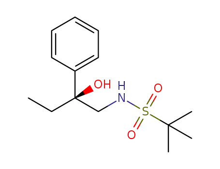 Molecular Structure of 1136153-71-3 (N-((2S)-2-hydroxy-2-phenylbut-1-yl)-2-methylpropane-2-sulfonamide)