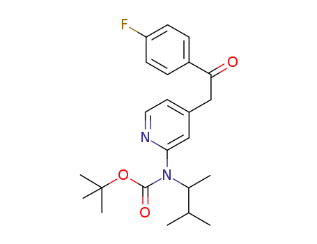Molecular Structure of 1012305-49-5 (tert-butyl-(4-(2-(4-fluorophenyl)-2-oxoethyl)pyridin-2-yl)(3-methylbutan-2-yl)carbamate)