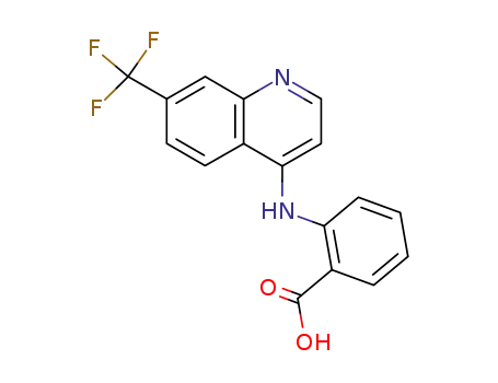 Molecular Structure of 36777-15-8 (2-((7-(trifluoromethyl)-4-quinolinyl)amino)benzoic acid)