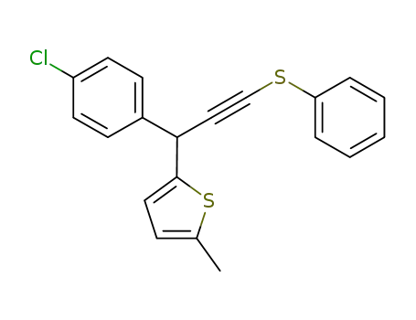 Molecular Structure of 1062602-61-2 (2-[1-(p-chlorophenyl)-3-(phenylsulfanyl)prop-2-ynyl]-5-methyl-thiophene)