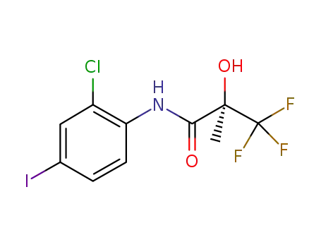 Molecular Structure of 242139-87-3 ((R)-N-[2-chloro-4-iodophenyl]-2-hydroxy-2-methyl-3,3,3-trifluoropropanamide)