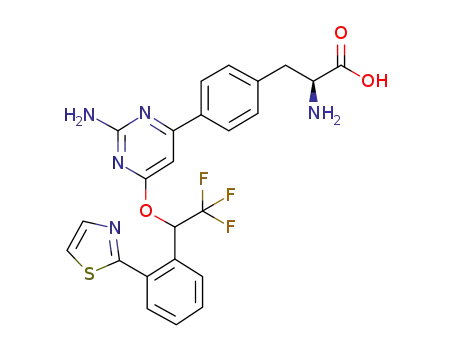 (S)-2-amino-3-(4-{2-amino-6-[2,2,2-trifluoro-1-(2-thiazol-2-yl-phenyl)-ethoxy]-pyrimidin-4-yl}-phenyl)-propionic acid