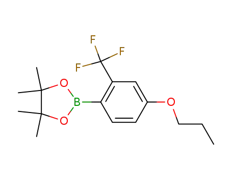 Molecular Structure of 1186482-12-1 (4,4,5,5-TetraMethyl-2-(4-propoxy-2-(trifluoroMethyl)phenyl)-1,3,2-dioxaborolane)