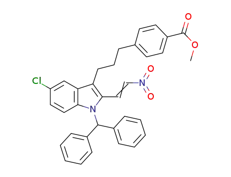 Benzoic acid,
4-[3-[5-chloro-1-(diphenylmethyl)-2-(2-nitroethenyl)-1H-indol-3-yl]propyl]
-, methyl ester