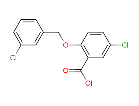 Molecular Structure of 62176-34-5 (5-chloro-2-[(3-chlorobenzyl)oxy]benzoic acid)