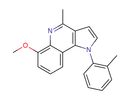 Molecular Structure of 122456-27-3 (1H-Pyrrolo[3,2-c]quinoline, 6-methoxy-4-methyl-1-(2-methylphenyl)-)