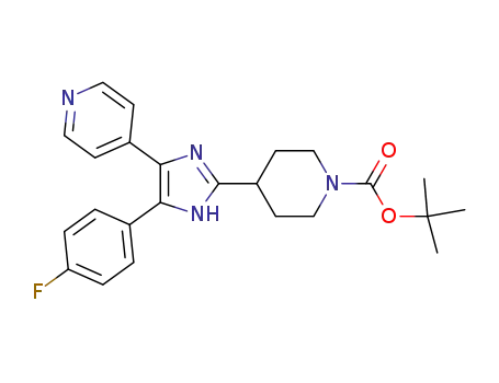 Molecular Structure of 189442-00-0 (1-Piperidinecarboxylic acid,
4-[4-(4-fluorophenyl)-5-(4-pyridinyl)-1H-imidazol-2-yl]-, 1,1-dimethylethyl
ester)