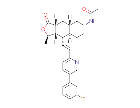 N-[(1R,3aR,4aR,6R,8aR,9S,9aS)-9-[(E)-2-[5-(3-fluorophenyl)-2-pyridinyl]ethenyl]-dodecahydro-1-methyl-3-oxonaphtho[2,3-c]furan-6-yl]acetamide