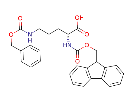 Molecular Structure of 952729-12-3 ((R)-Nδ-benzyloxycarbonyl-Nα-(9-fluorenylmethoxycarbonyl)ornithine)