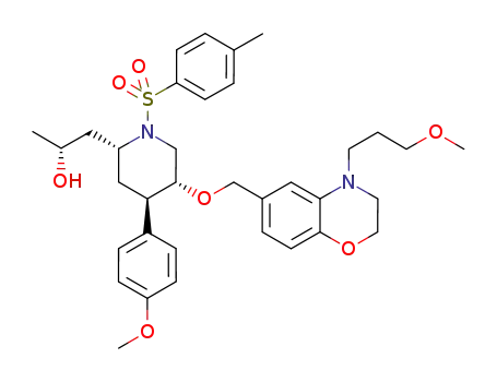 (R)-1-[(2R,4R,5R)-4-(4-methoxy-phenyl)-5-[4-(3-methoxy-propyl)-3,4-dihydro-2H-benzo[1,4]oxazin-6-ylmethoxy]-1-(toluene-4-sulfonyl)-piperidin-2-yl]-propan-2-ol
