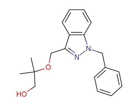 Molecular Structure of 1186507-73-2 (2-[(1-benzyl-1H-indazol-3-yl)methoxy]-2-methylpropan-1-ol)