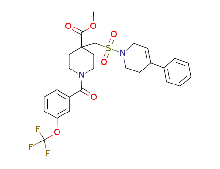 methyl 4-[(4-phenyl-3,6-dihydropyridin-1(2H)-yl)sulfonyl]methyl-1-[3-(trifluoromethoxy)benzoyl]piperidine-4-carboxylate