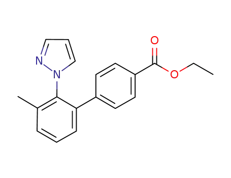 3'-methyl-2'-(1H-pyrazol-1-yl)biphenyl-4-carboxylic acid ethyl ester