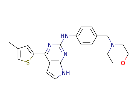 7H-Pyrrolo[2,3-d]pyrimidin-2-amine, 4-(4-methyl-2-thienyl)-N-[4-(4-morpholinylmethyl)phenyl]-