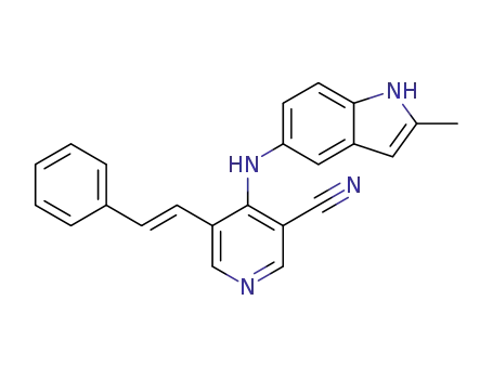 4-[(2-methyl-1H-indol-5-yl)amino]-5-[(E)-2-phenylvinyl]nicotinonitrile