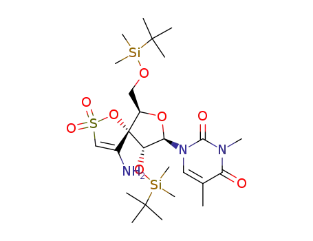 Molecular Structure of 142102-79-2 (1-(2',5'-bis-O-(tert-butyldimethylsilylribofuranosyl)-3-N-methylthymine)-3'-spiro-5''-(4''-amino-1'',2''-oxathiole-2'',2''-dioxide))