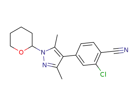 2-chloro-4-[3,5-dimethyl-1-(tetrahydro-2H-pyran-2-yl)-1H-pyrazol-4-yl]benzonitrile