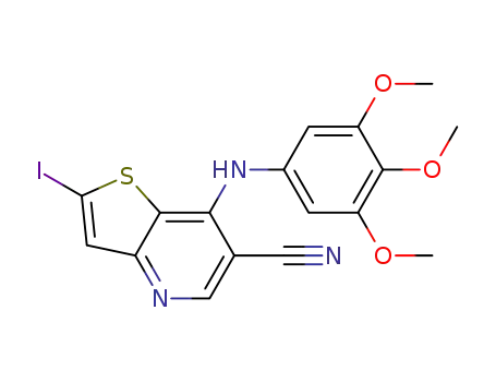 Thieno[3,2-b]pyridine-6-carbonitrile,
2-iodo-7-[(3,4,5-trimethoxyphenyl)amino]-