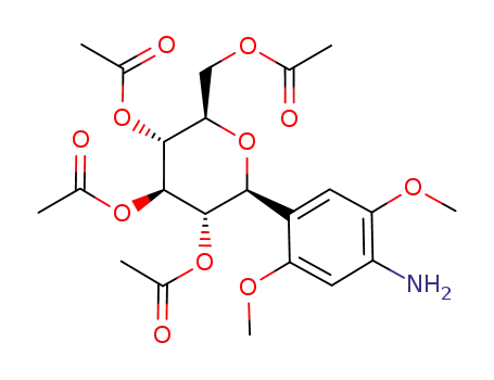 Molecular Structure of 1004782-80-2 (4-(2,3,4,6-tetra-O-acetyl-β-D-glucopyranosyl)-2,5-dimethoxyaniline)