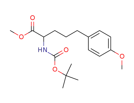 Molecular Structure of 1196038-86-4 (2-tert-butoxycarbonylamino-5-(4-methoxy-phenyl)-pentanoic acid methyl ester)