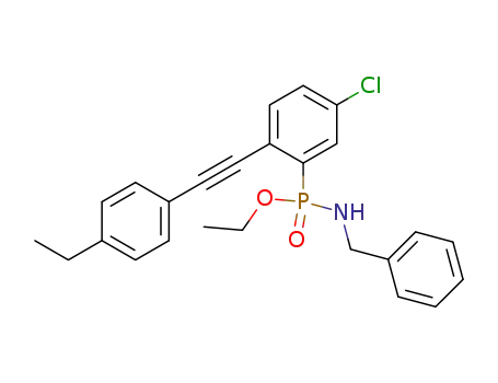 N-benzyl [5-chloro-2-(4-ethyl-phenylethynyl)-phenyl]phosphonamide monoethyl ester