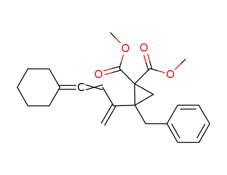 Molecular Structure of 1094602-77-3 (1,1-bis(methoxycarbonyl)-2-benzyl-2-(5',5'-pentamethylene-1',3',4'-pentatrien-2'-yl)cyclopropane)