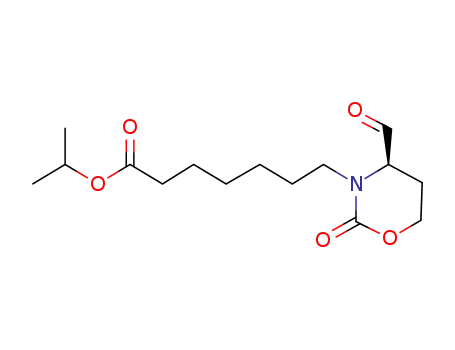 Molecular Structure of 768400-08-4 (isopropyl 7-[(4R)-4-formyl-2-oxo-1,3-oxazinan-3-yl]heptanoate)