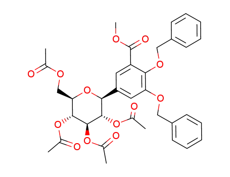 (2S,3S,4R,5R,6R)-2,3-bis-benzyloxy-5-(3,4,5-triacetoxy-6-acetoxymethyltetrahydropyran-2-yl)benzoic acid methyl ester