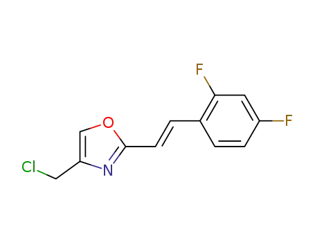 Molecular Structure of 366016-67-3 (Oxazole, 4-(chloromethyl)-2-[(1E)-2-(2,4-difluorophenyl)ethenyl]-)