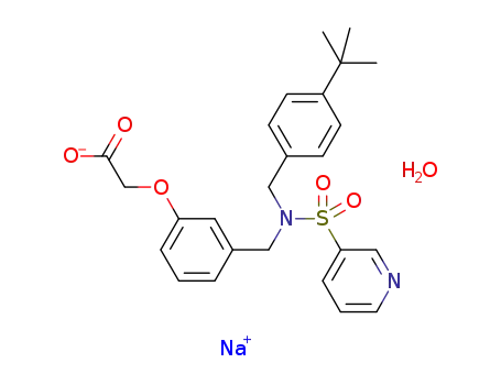 (3-(((4-tert-butyl-benzyl)-(pyridine-3-sulfonyl)-amino)-methyl)-phenoxy)-acetic acid sodium salt monohydrate