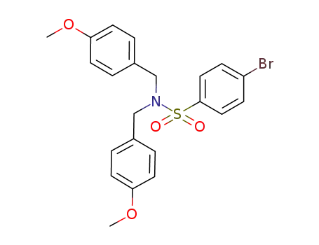 Molecular Structure of 192767-23-0 (Benzenesulfonamide, 4-bromo-N,N-bis[(4-methoxyphenyl)methyl]-)