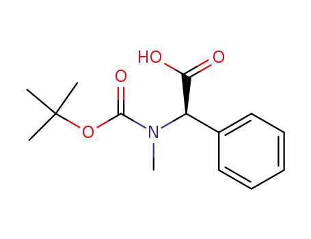 Molecular Structure of 30925-12-3 (N-Boc-(R)-a-(MethylaMino)-benzeneacetic acid)