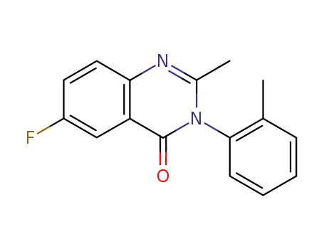 Molecular Structure of 49579-01-3 (6-fluoro-2-methyl-3-(2-methylphenyl)quinazolin-4(3H)-one)