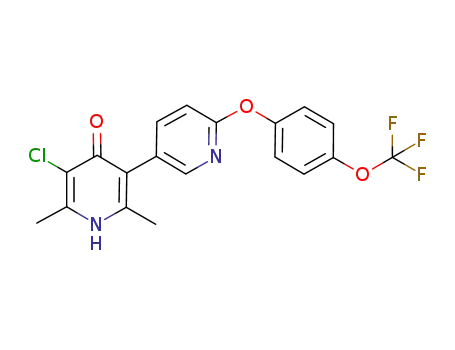 Molecular Structure of 909848-16-4 (5-chloro-2,6-dimethyl-6'-({4-[(trifluoromethyl)oxy]phenyl}oxy)-3,3'-bipyridin-4(1H)-one)
