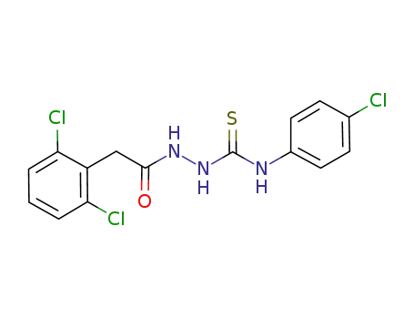 Molecular Structure of 894257-94-4 (N-(4-chlorophenyl)-2-(2-(2,6-dichlorophenyl)acetyl)hydrazinecarbothioamide)