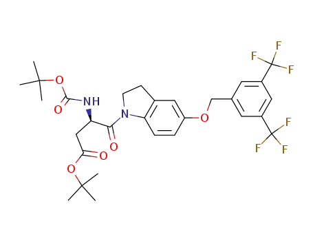 (R)-3-tert-Butoxycarbonylamino-4-oxo-4-[5-[3,5-bis-(trifluoromethyl)benzyloxy]indolin-1-yl]butyric acid tert-butyl ester