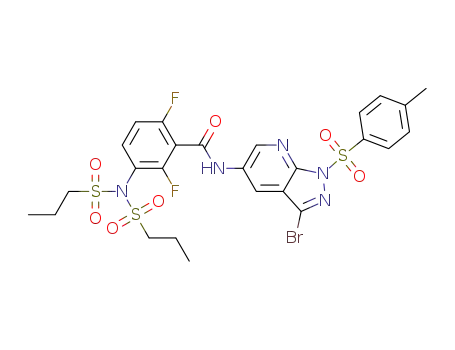 N-(3-bromo-1-tosyl-1H-pyrazolo[3,4-b]pyridin-5-yl)-2,6-difluoro-3-(N-(propylsulfonyl)propylsulfonamido)benzamide