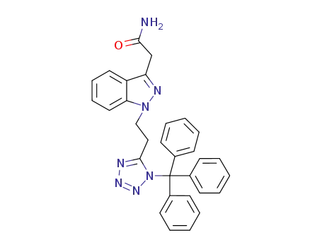 Molecular Structure of 819081-43-1 (2-{1-[2-(1-trityl-1H-tetrazol-5-yl)-ethyl]-1H-indazol-3-yl}-acetamide)