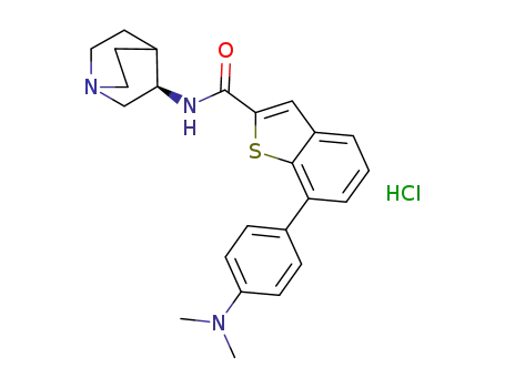 Molecular Structure of 634903-65-4 (N-[(3R)-1-azabicyclo[2.2.2]oct-3-yl]-7-[4-(dimethylamino)phenyl]-1-benzothiophene-2-carboxamide hydrochloride)