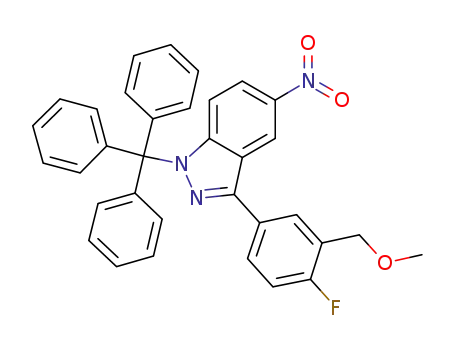 3-(4-fluoro-3-(2-methoxyxymethyl)-phenyl)-5-nitro-1-trityl-1H-indazole
