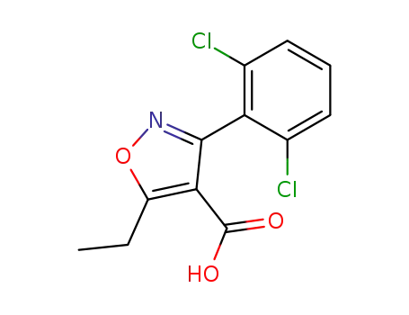Molecular Structure of 286435-86-7 (3-(2,6-DICHLOROPHENYL)-5-ETHYLISOXAZOLE-4-CARBOXYLIC ACID)