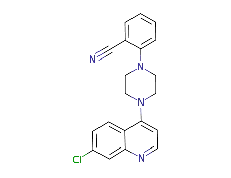 Molecular Structure of 1003597-08-7 (2-[4-(7-chloroquinolin-4-yl)piperazin-1-yl]benzonitrile)
