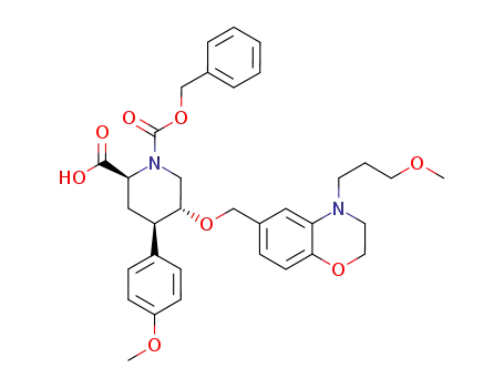 (2S,4R,5R)-4-(4-methoxy-phenyl)-5-[4-(3-methoxy-propyl)-3,4-dihydro-2H-benzo[1,4]oxazin-6-ylmethoxy]piperidine-1,2-dicarboxylic acid 1-benzyl ester