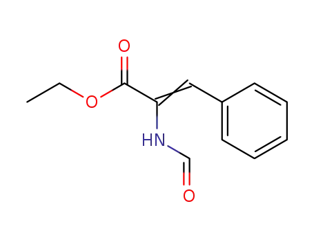 Molecular Structure of 25315-34-8 (2-Propenoic acid, 2-(formylamino)-3-phenyl-, ethyl ester)