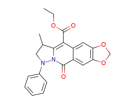Molecular Structure of 1178576-73-2 (8-methyl-5-oxo-6-phenyl-5,6,7,8-tetrahydro-1,3-dioxa-5a,6-diazadicyclopenta[b,g]naphthalene-9-carboxylic acid ethyl ester)