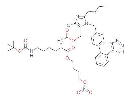 (S)-4-(nitrooxy)butyl 2-(((1-((2'-(1H-tetrazol-5-yl)biphenyl-4-yl)methyl)-2-butyl-4-chloro-1H-imidazol-5-yl)methoxy)carbonylamino)-6-(tert-butoxycarbonylamino)hexanoate